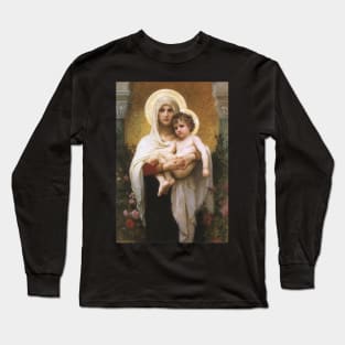 Madonna of the Roses by Bouguereau Long Sleeve T-Shirt